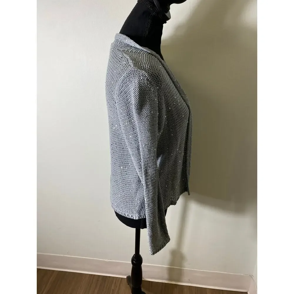 NWT Eileen Fisher Gray Cardigan With Sequins, Small. SAME DAY SHIPPING! - Picture 2 of 6